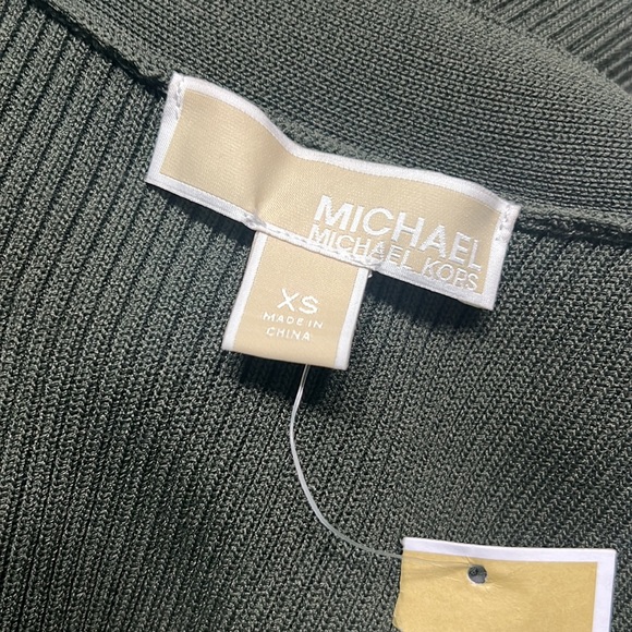 🆕 Michael Kors short sleeve ribbed lace up wiggle stretch dress - Picture 8 of 9